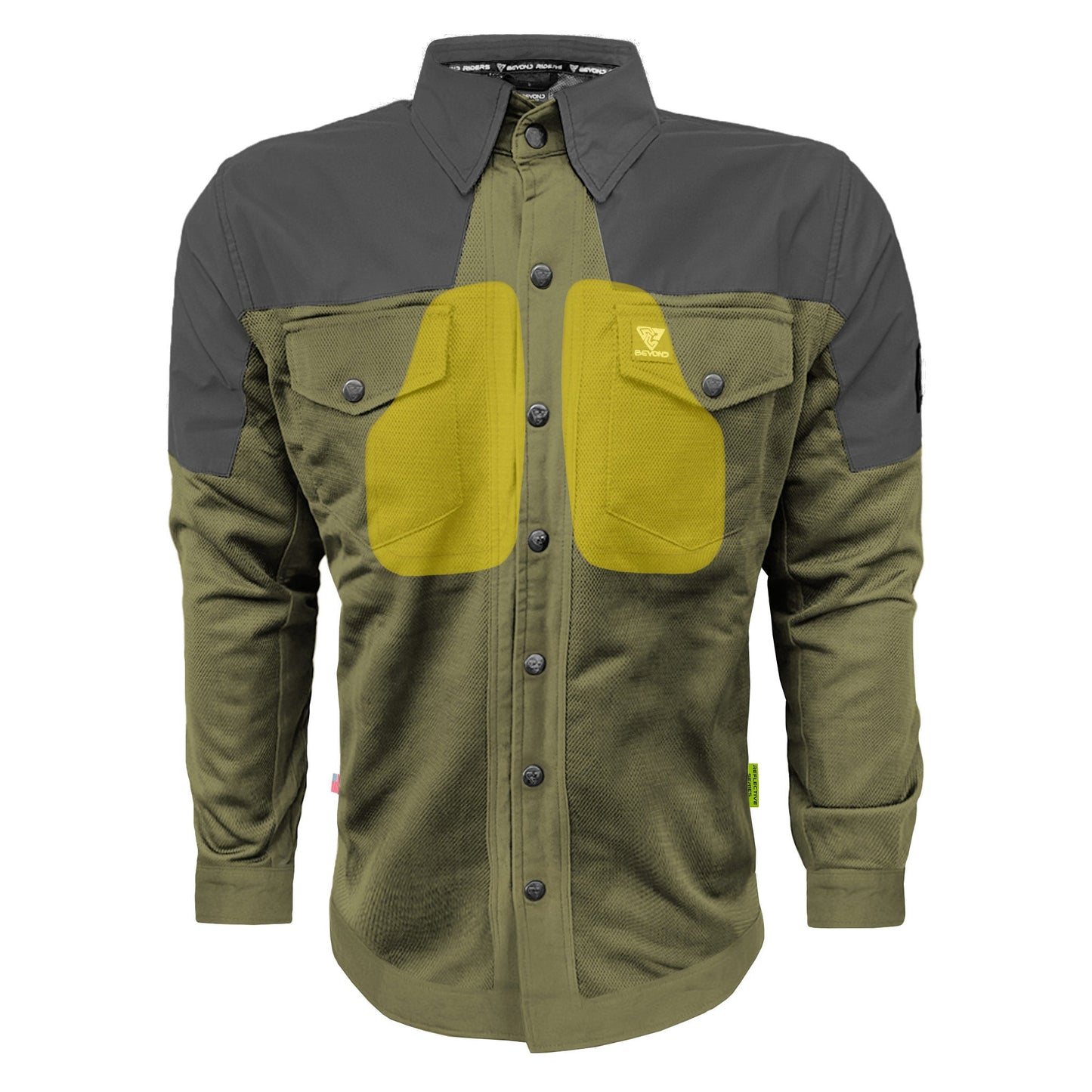 Summer Mesh Reflective Shirt Army Green Nebula