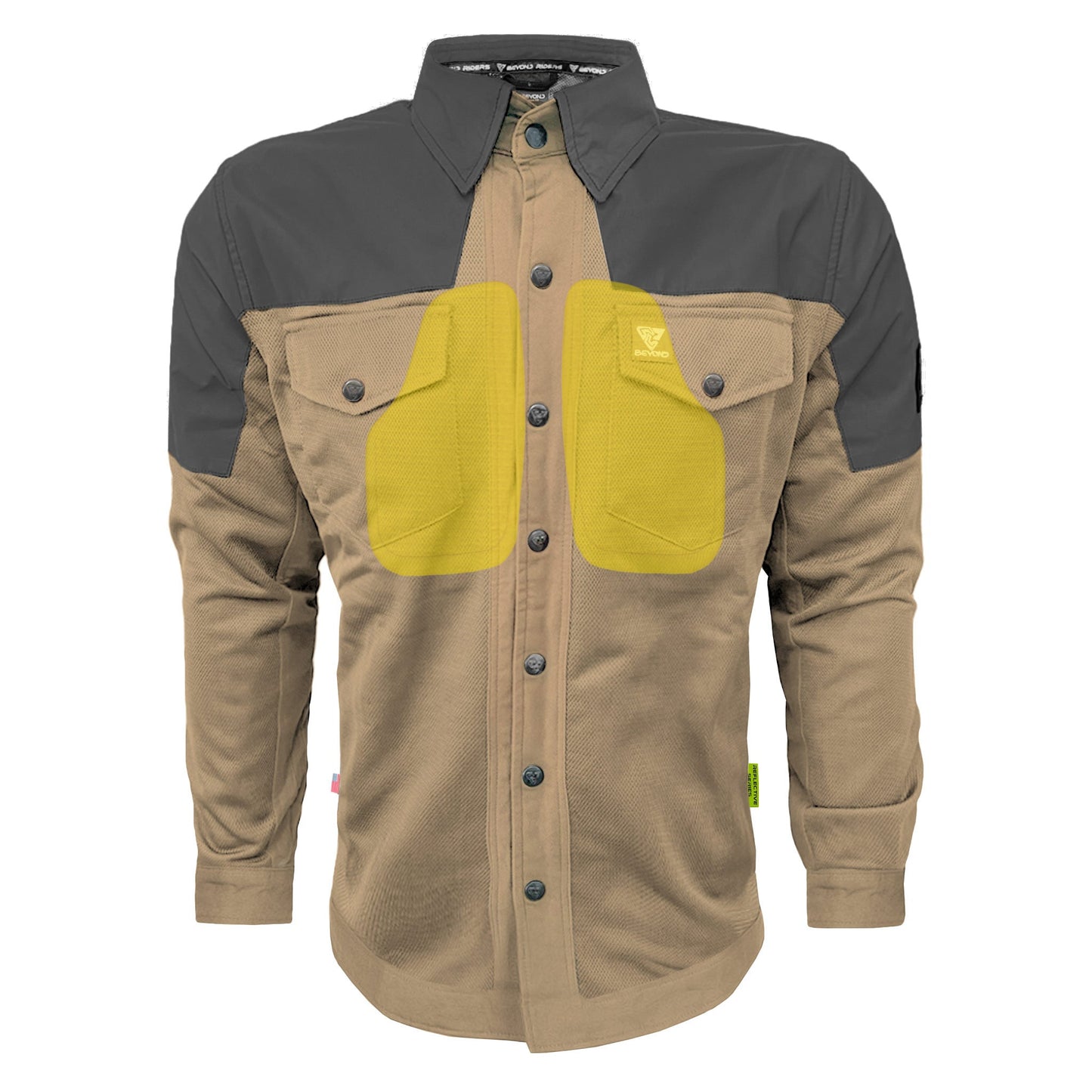 Summer Mesh Reflective Shirt Camel Nebula