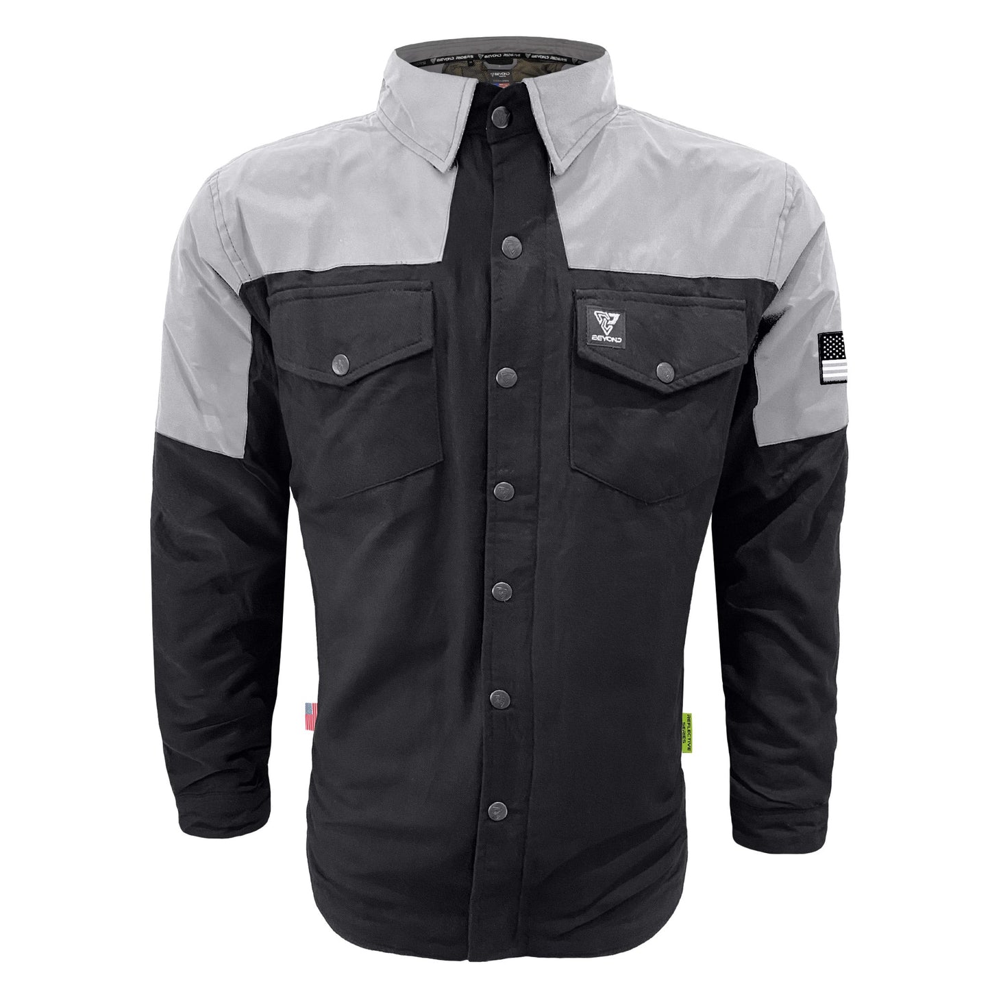 Flannel Reflective Shirt "Alloy Eclipse" - Black and Silver
