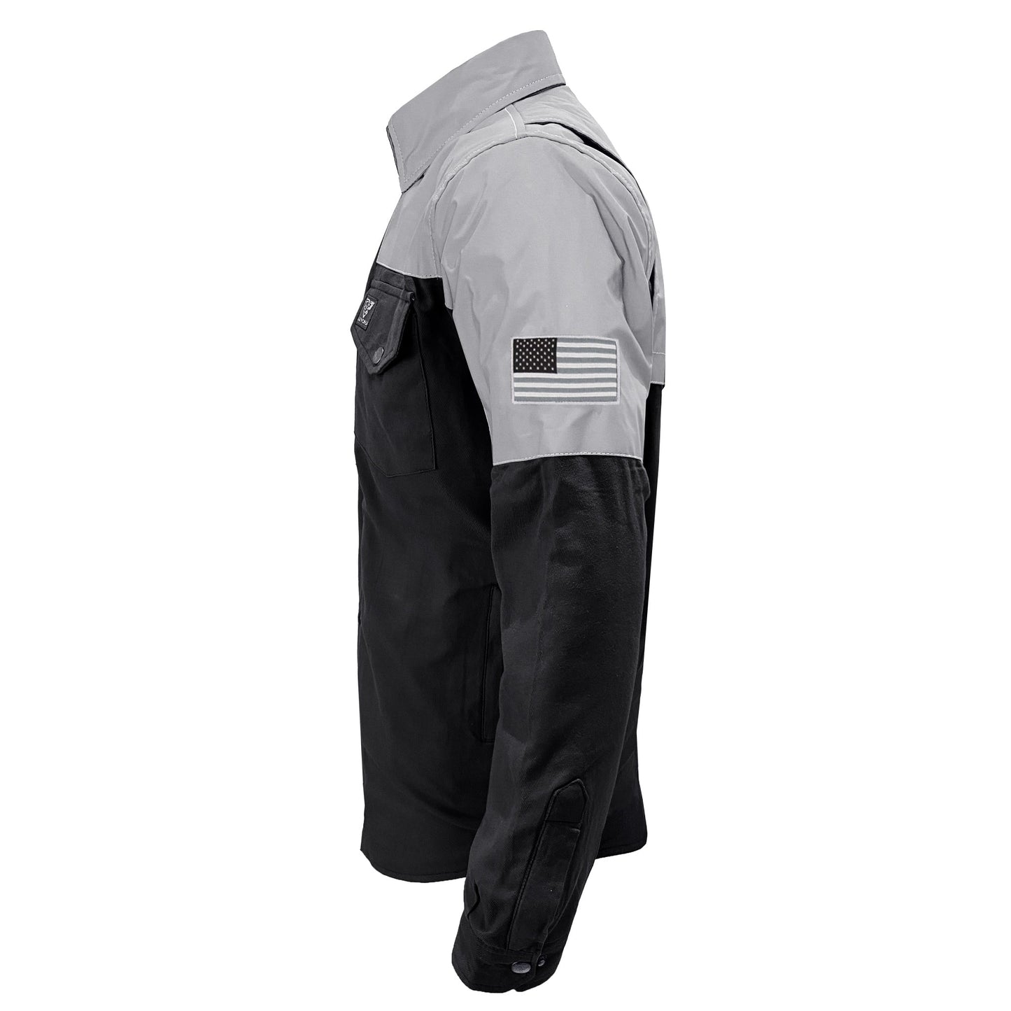Flannel Reflective Shirt "Alloy Eclipse" - Black and Silver