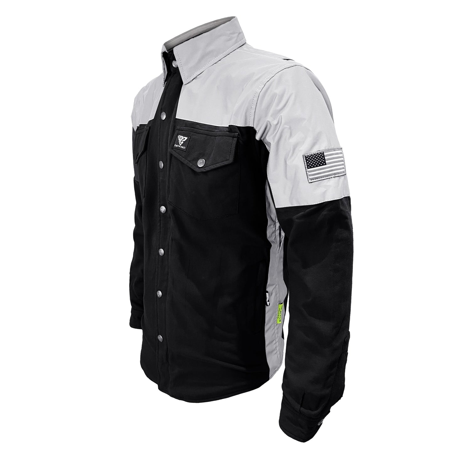 Flannel Reflective Shirt "Alloy Eclipse" - Black and Silver