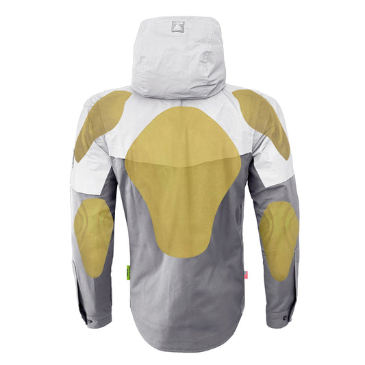 Protective Reflective Flannel Hoodie "Twilight Titanium" For Men - Grey and Silver