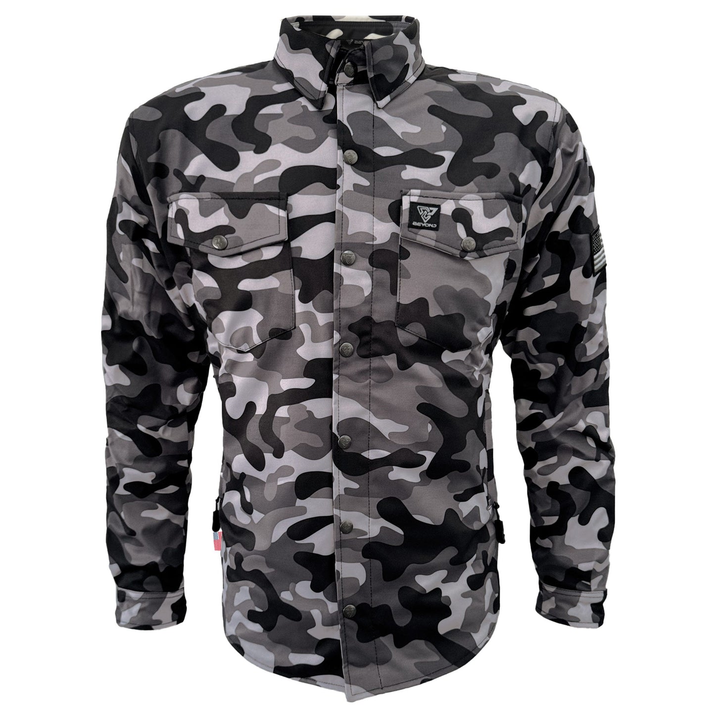 Protective SoftShell Winter Jacket for Men - Camouflage Gray Boomer