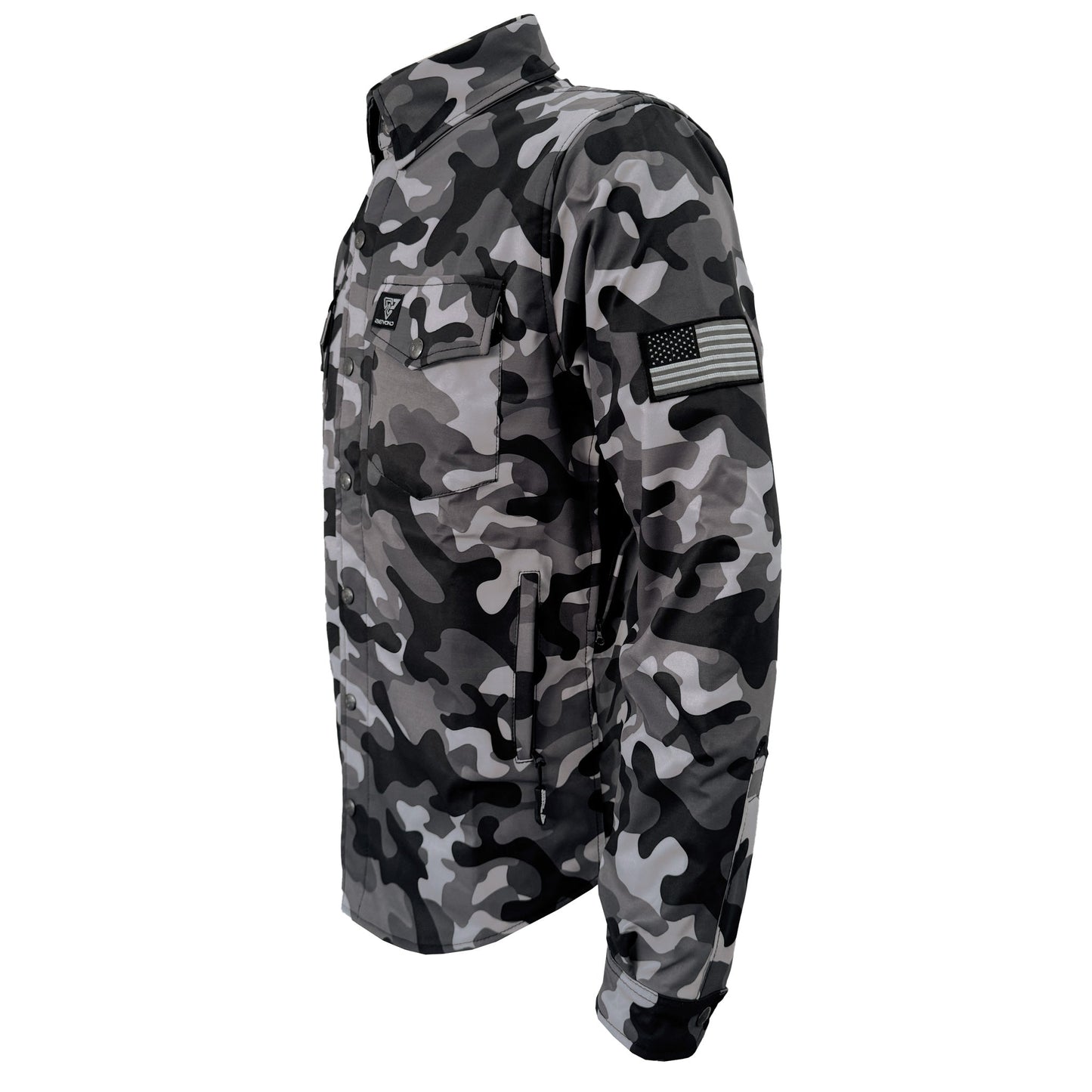 Protective SoftShell Winter Jacket for Men - Camouflage Gray Boomer