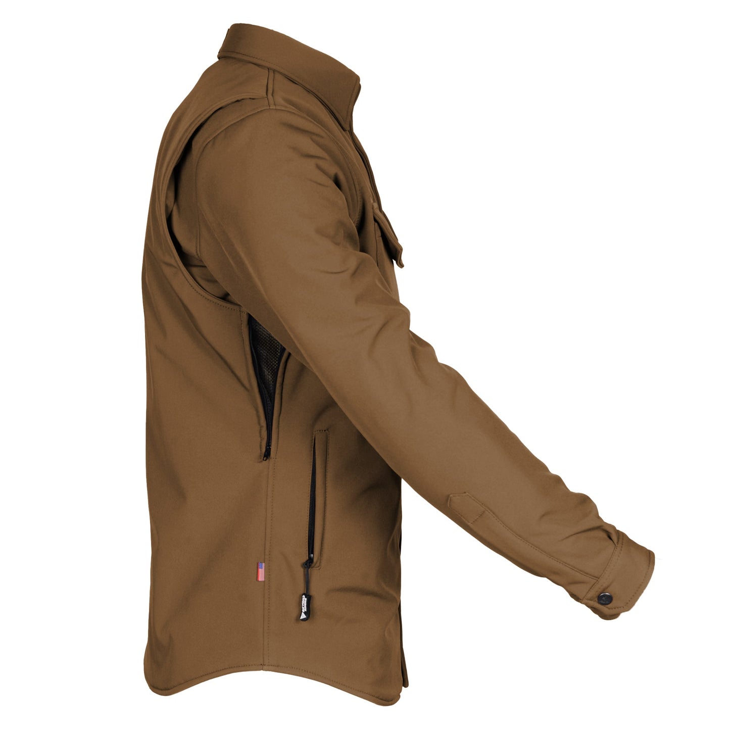 Protective SoftShell Winter Jacket for Men - Light Brown Matte