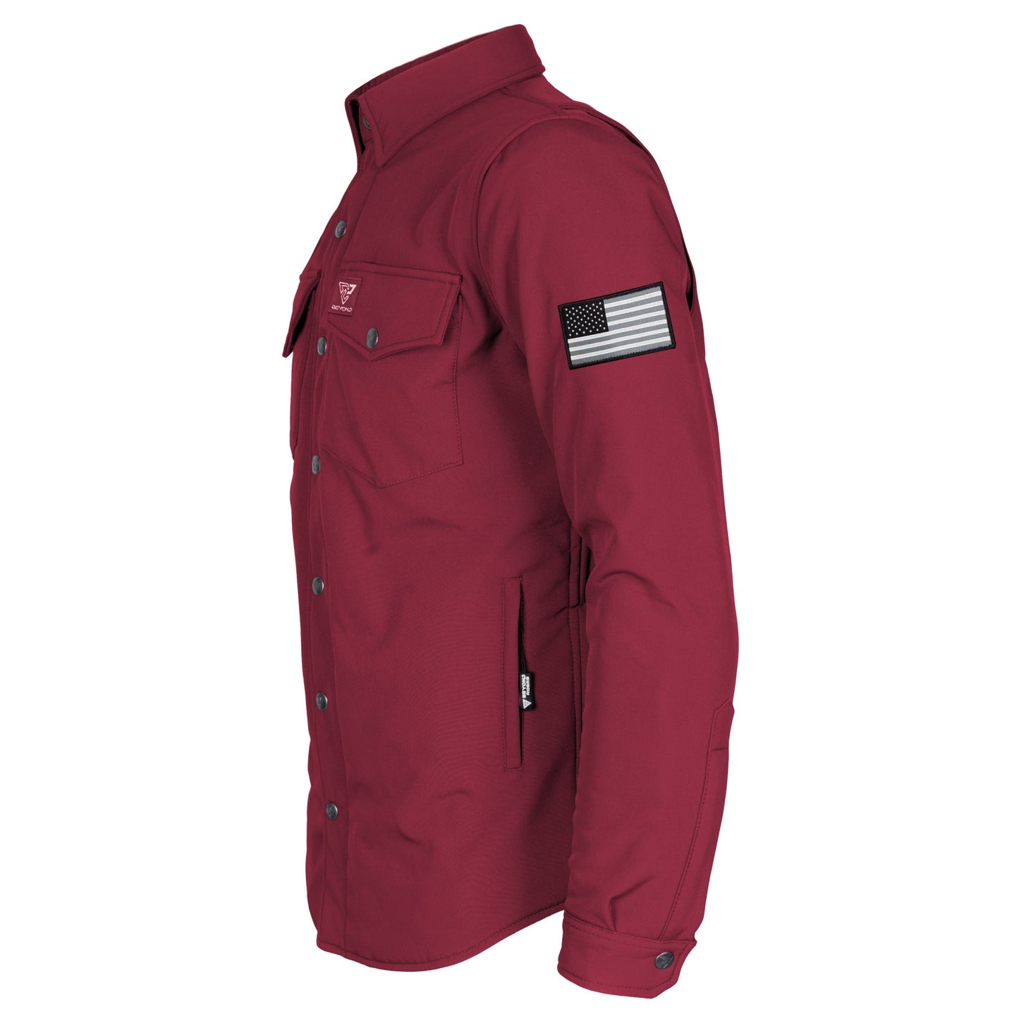 Protective SoftShell Winter Jacket for Men - Red Maroon Matte