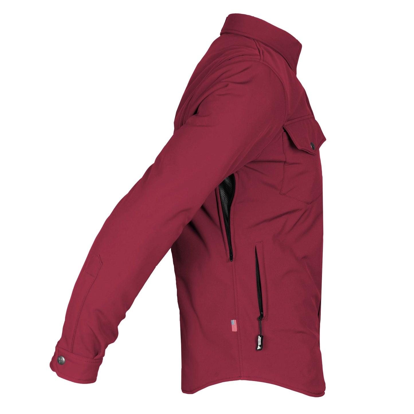 Protective SoftShell Winter Jacket for Men - Red Maroon Matte