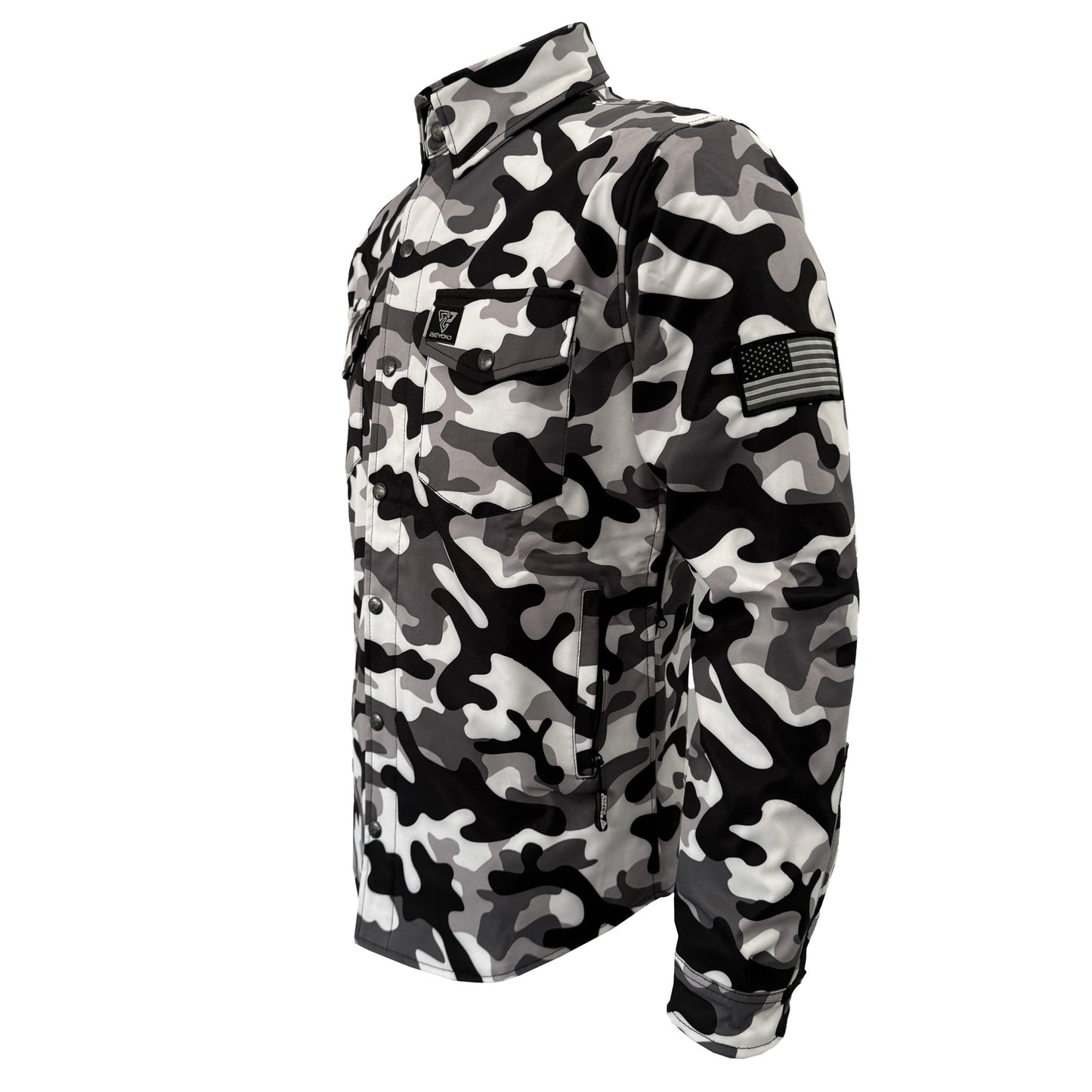 Protective SoftShell Winter Jacket for Men - Camouflage SnowFox