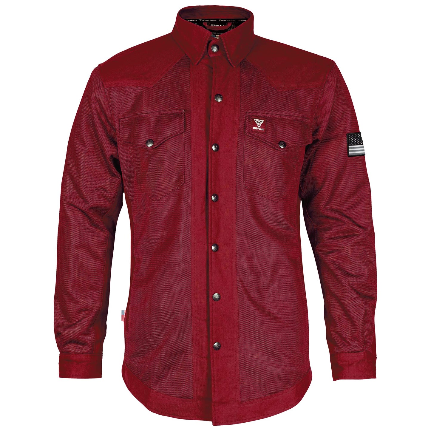 Protective Summer Mesh Shirt - Red Maroon Solid