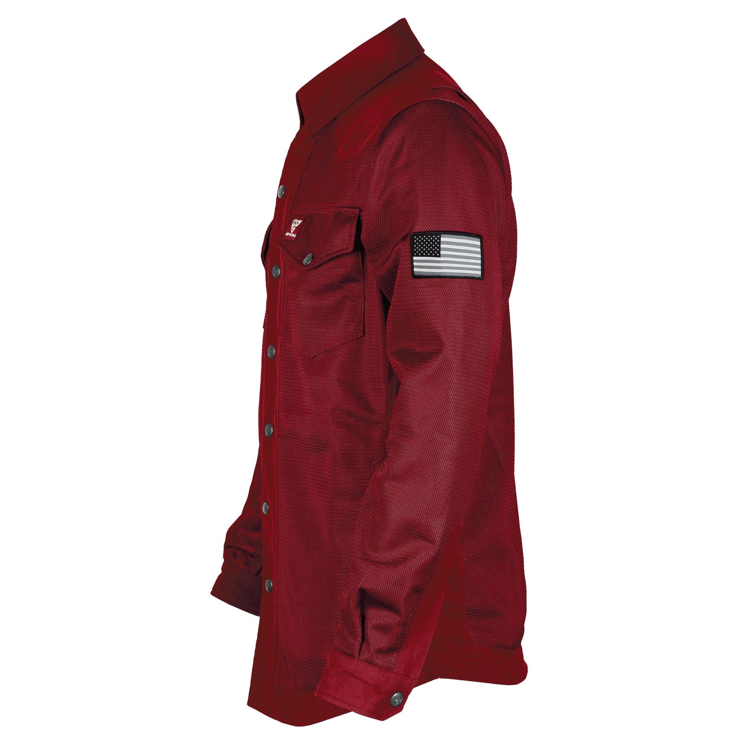 Protective Summer Mesh Shirt - Red Maroon Solid