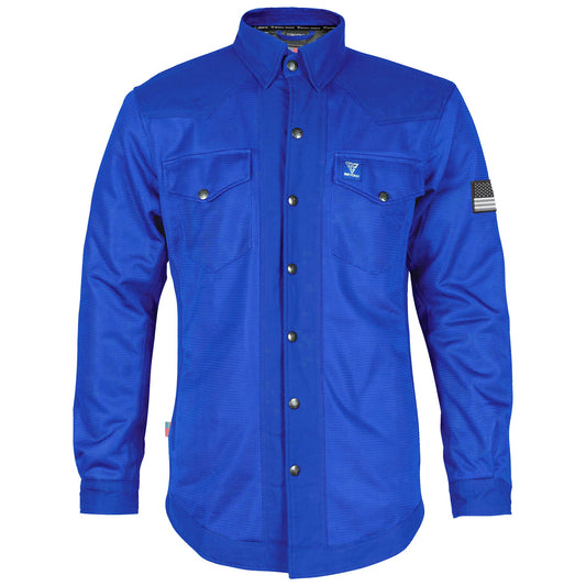 ‌Protective Summer Mesh Shirt - Blue Solid