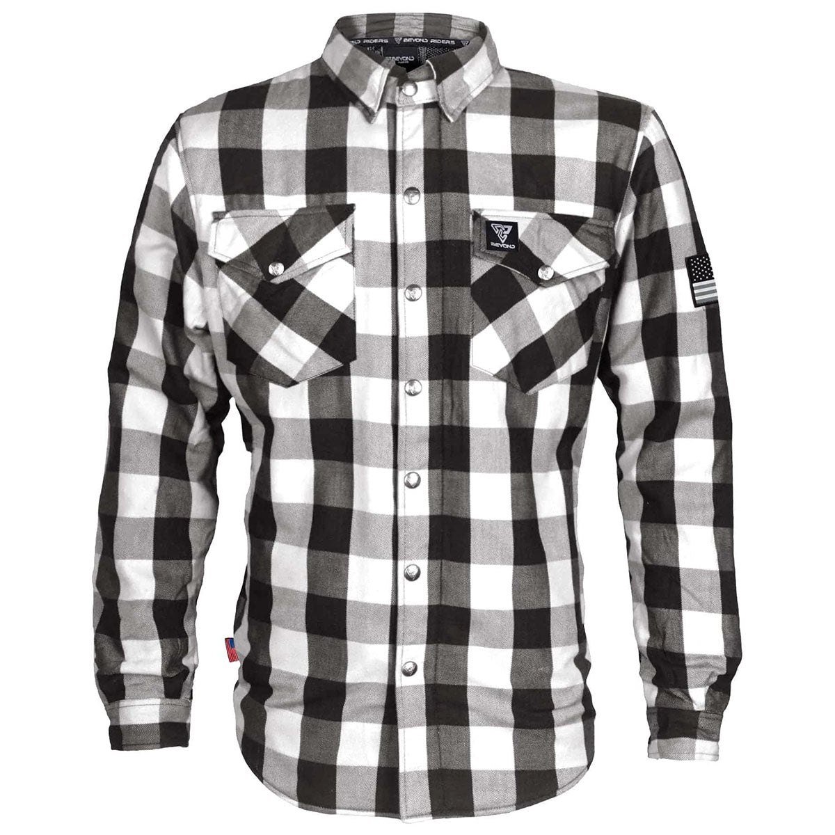 Protective Flannel Shirt - Black and White Checkered