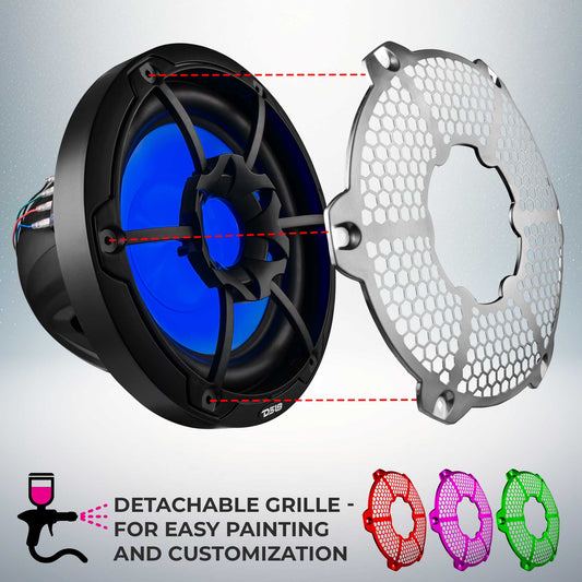 NXL 10" Marine Subwoofer with LED RGB Lights 300 Watts Rms SVC 4-Ohm