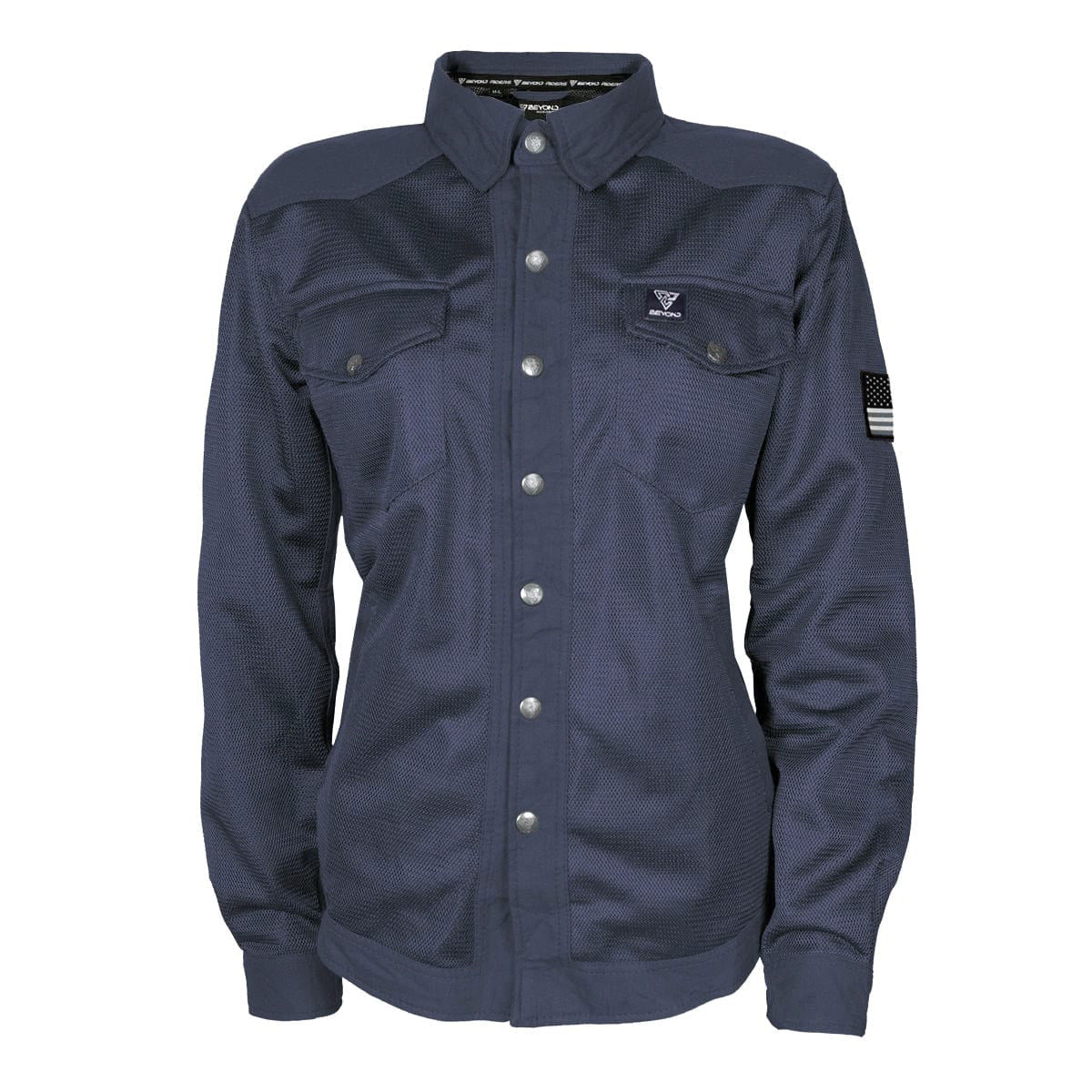 Protective Summer Mesh Shirt for Women - Navy Blue Solid