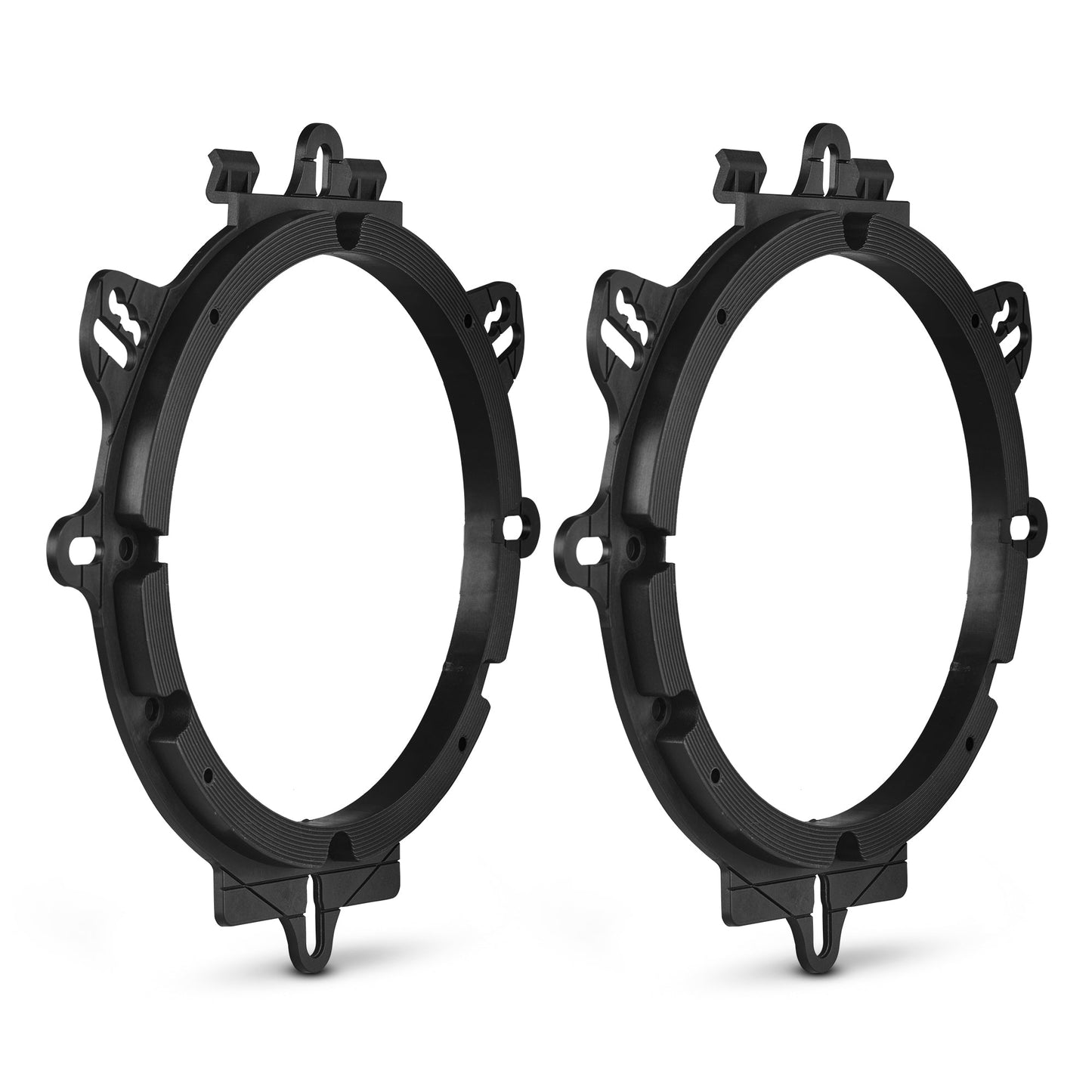 Pro Audio Speaker Bundle: 6.5" Midrange Speakers with OEM Speaker Adapters, Amplifier, and Wiring Kit