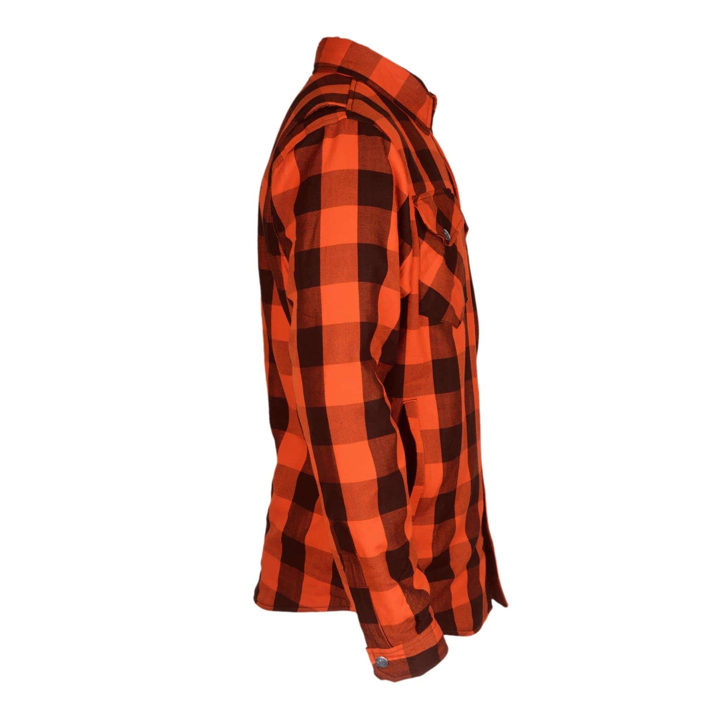 Protective Flannel Shirt - Orange and Black Checkered