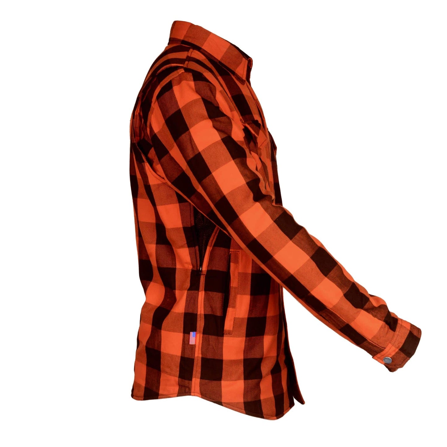 Protective Flannel Shirt - Orange and Black Checkered