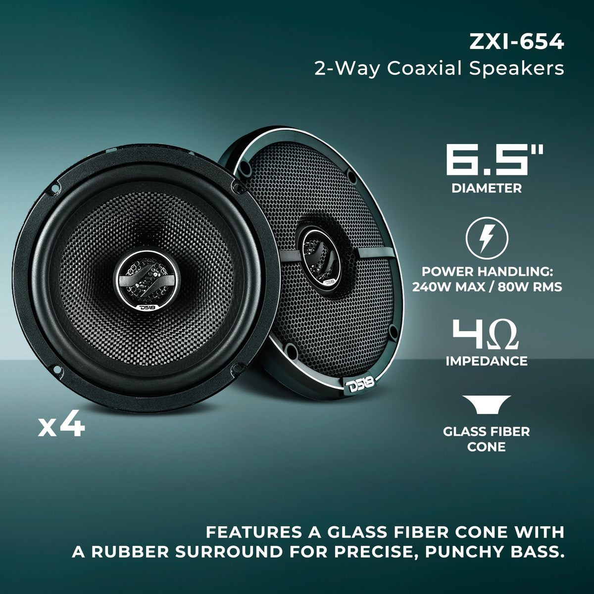 Car Audio + Bass Bundle: 6.5" Coaxial Speakers and 12" Subwoofer with Amplifier and Installation Kit