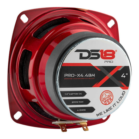 PRO-X 4" Mid-Range Loudspeaker with Bullet | 100W RMS 4-Ohm