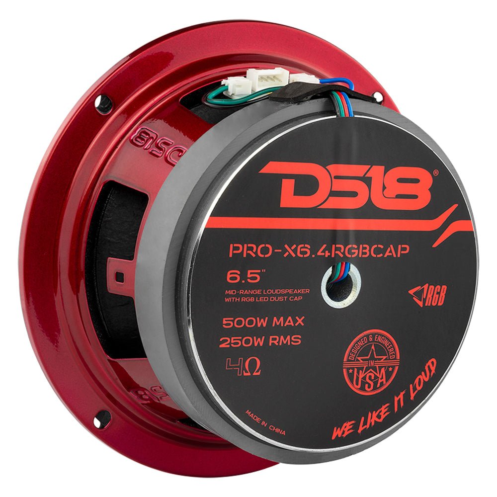 PRO-X 6.5" Mid-Range Loudspeaker with RGB Light Dust Cap 250 Watts Rms 4-Ohm