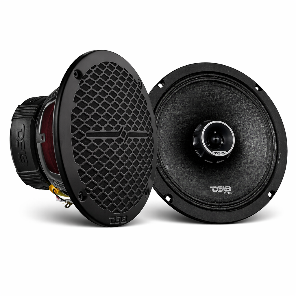 PRO-ZT 8" Coaxial Mid-Range Loudspeaker with Water Resistant Cone Built-in Bullet Tweeter and Grill 275 Watts Rms 4-Ohm (2 Speakers)