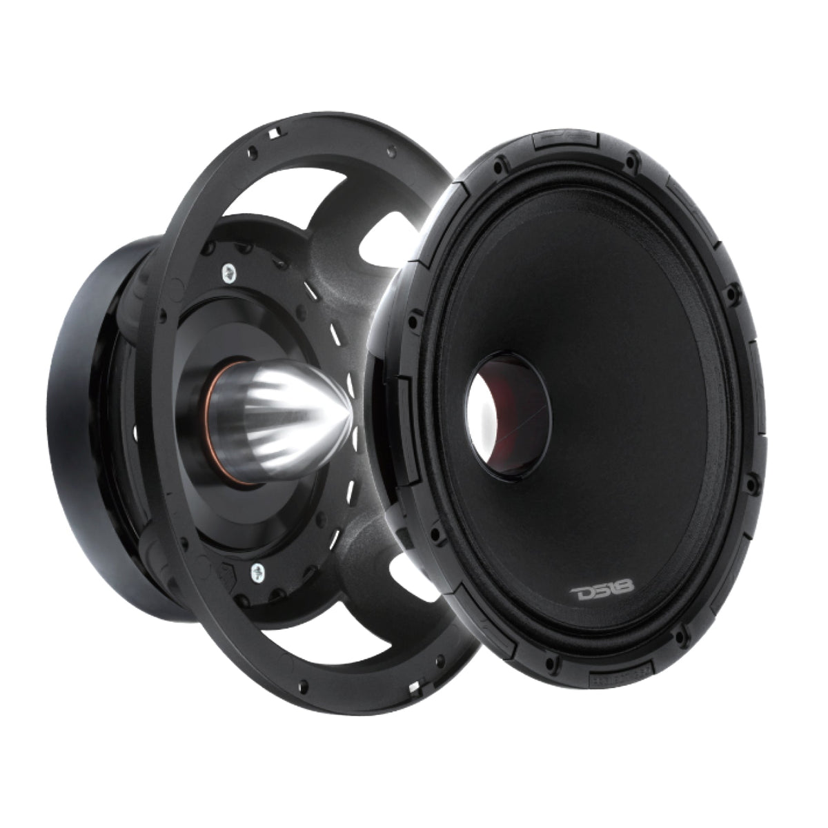 PROJECT360 8” High-Sensitivity Mid-High Loudspeaker with Bullet - 300W RMS 8-Ohm - Rotating Recone Design For Quick Repair