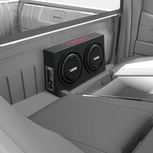 10" Active Subwoofer Shallow Enclosure with 10" Passive Subwoofer For Pickup Trucks