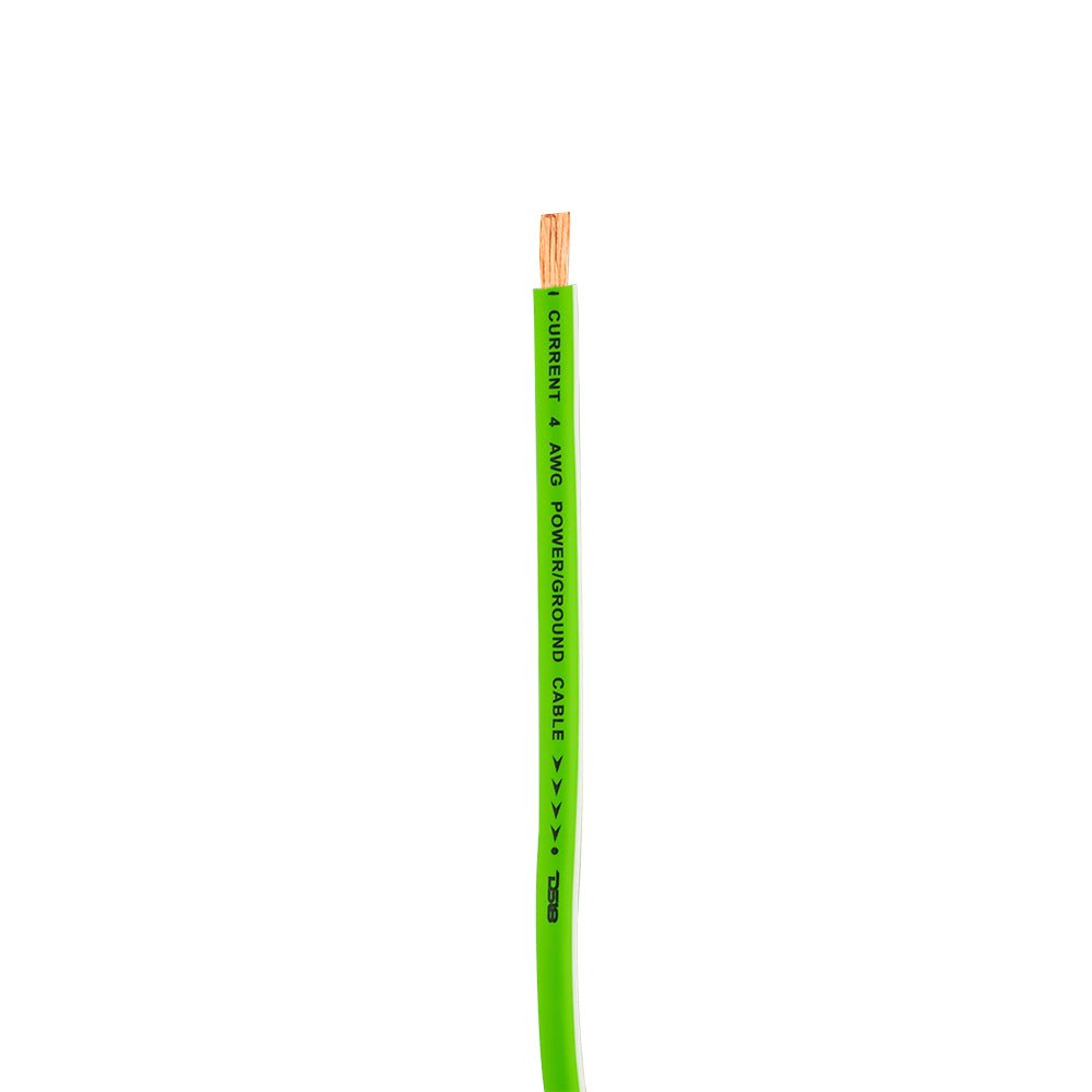 DS18 PW-OFC4GA-50YGR 4-GA Ultra Flex 100% OFC Ground, Power Cable, 50 Feet, Green