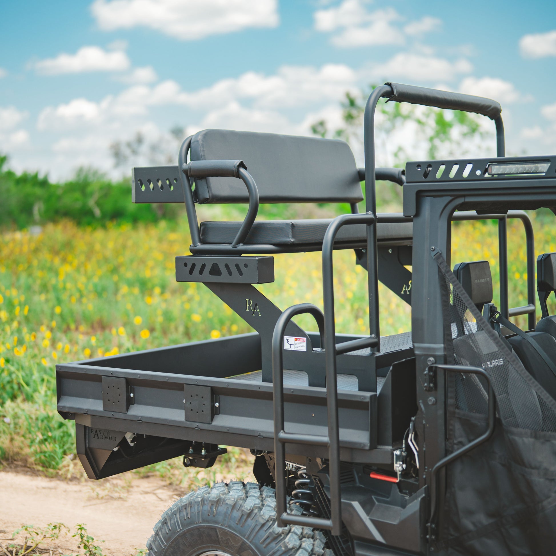 Polaris Ranger Aluminum Flat Bed High Seat with Optional Rear Upper Basket