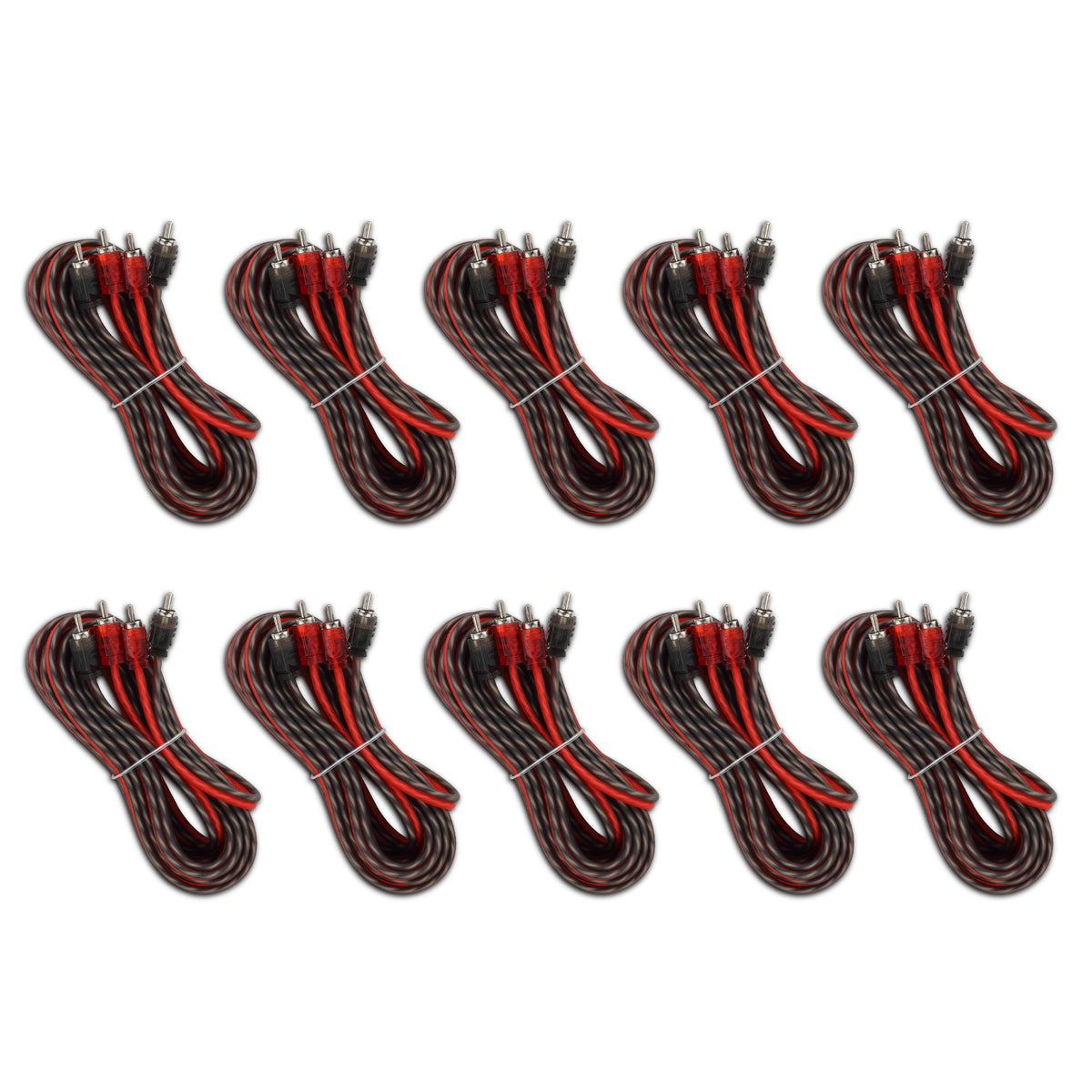 16 ft Ultra Flex 100% OFC RCA Cable Wire – 10-Pack