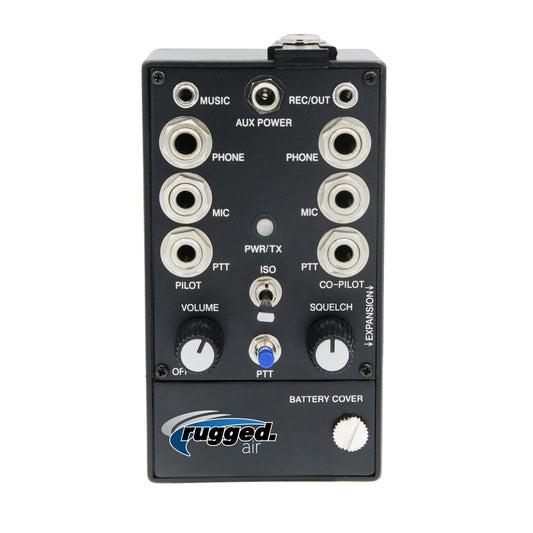 Rugged Air RRP2EX 2 Place Expandable General Aviation Pilot Intercom