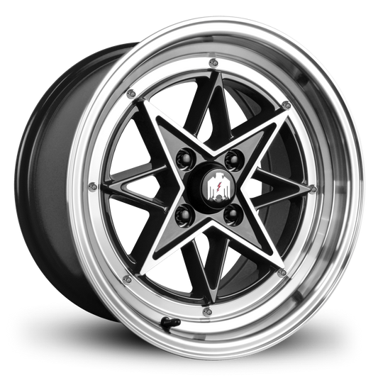 Klassik Rader RS-L 15x8 +25 4x100mm Gloss Black/Machined Face&Lip