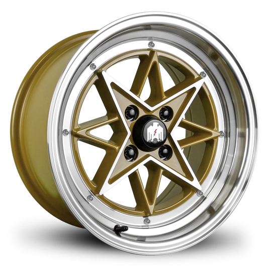 Klassik Rader RS-L 15x8 +25 4x100mm Gloss Gold/Machined Face&Lip