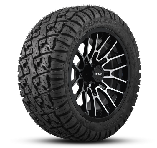 HD Golf Wheel & Tire Package ( 1pc ) 14x7.0 RTC Gloss Black Machined Face w ( 1pc ) 23 Inch A/T Tire
