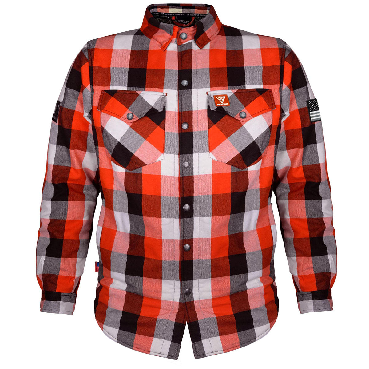 Protective Flannel Shirt - Red Black White Checkered