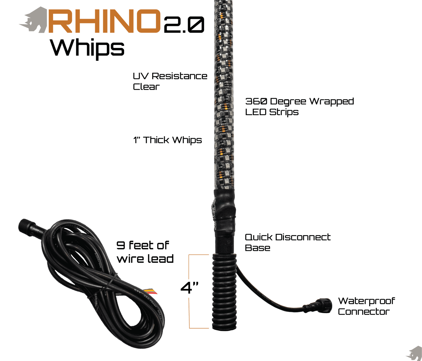 Rhino Lights Standard 1" Whip Lights