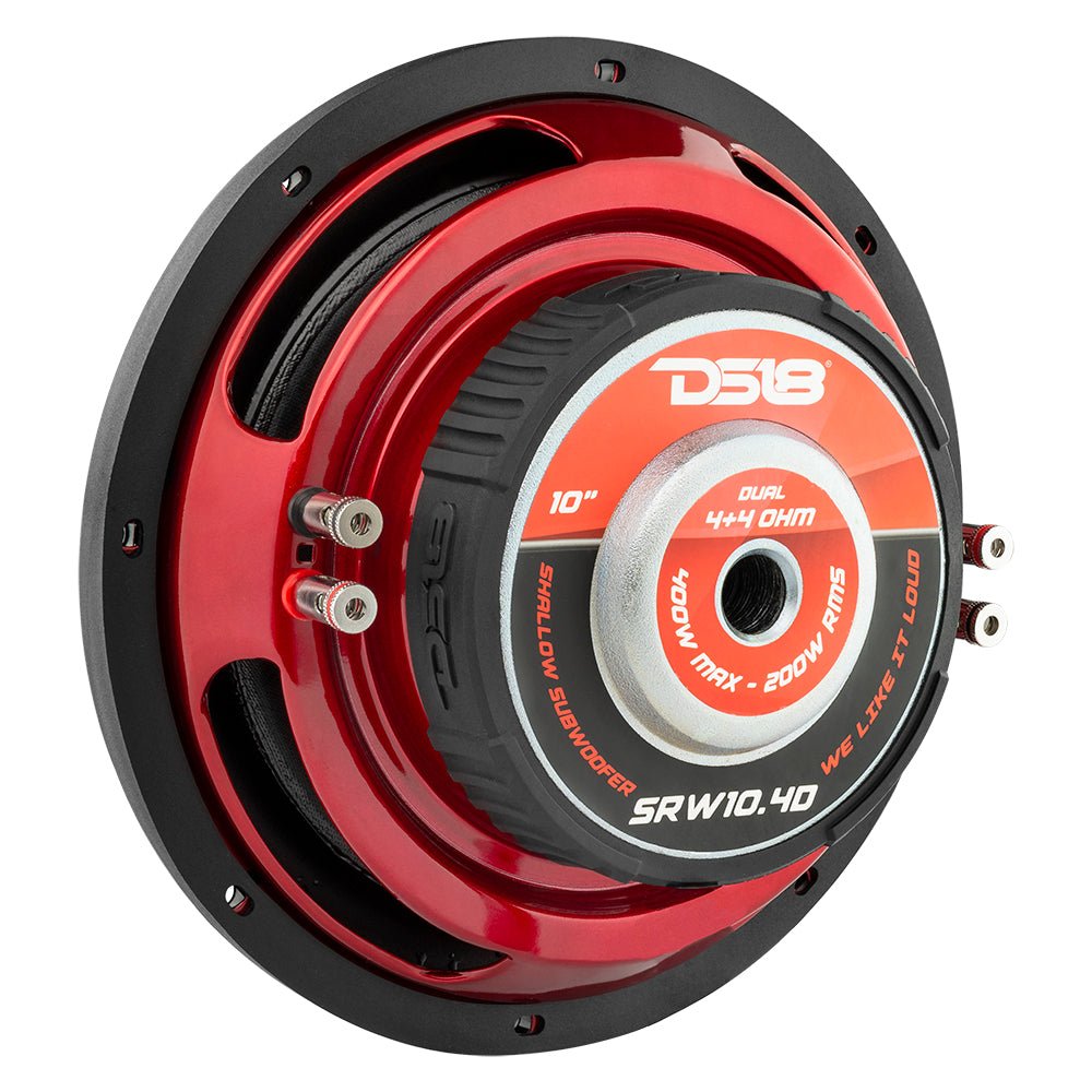 SRW Shallow-Mount 10" Subwoofer 200 Watts Rms DVC 4-Ohm