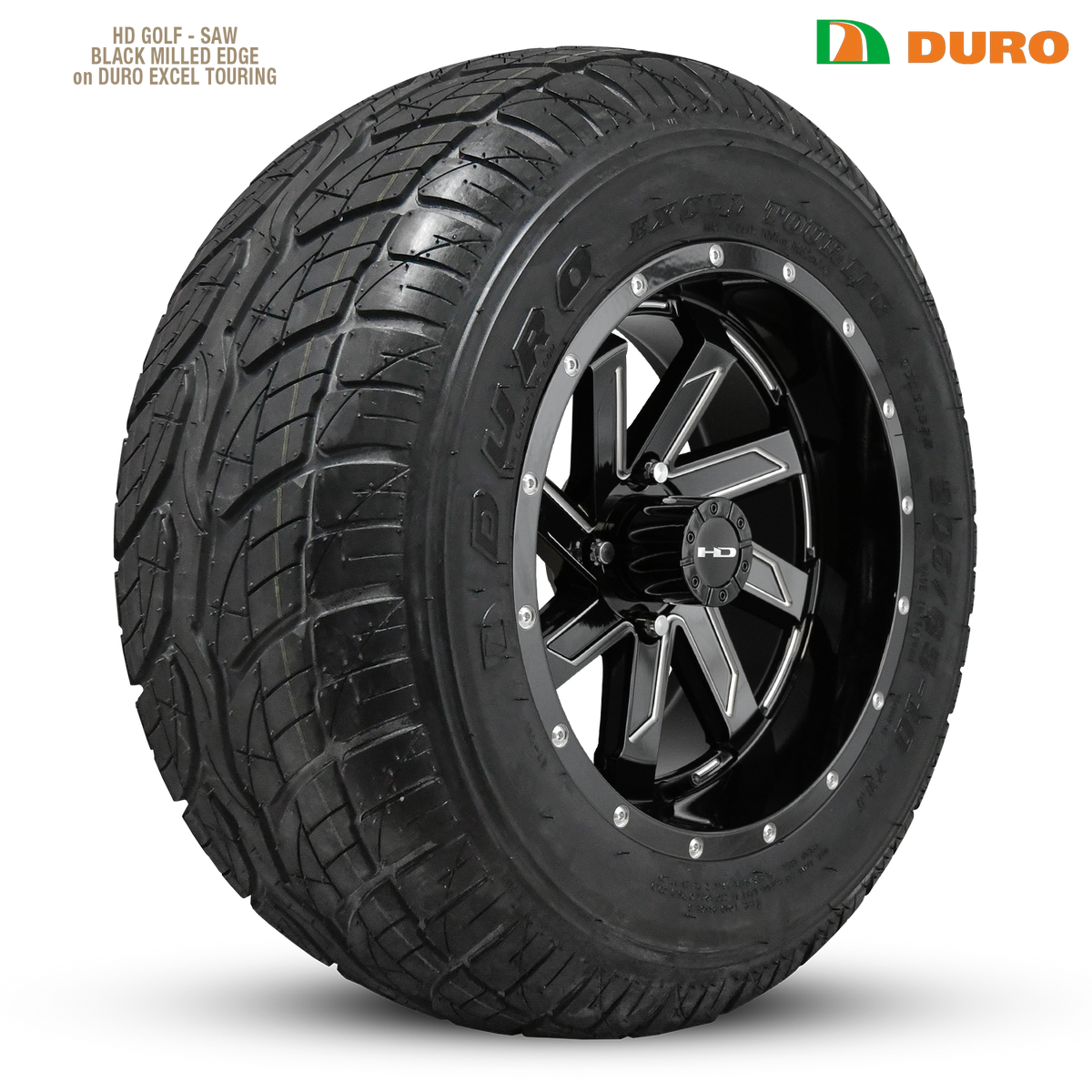 HD Golf Saw 12x7 -14 4x101.6mm 68.2mm Gloss Black/Milled Edge