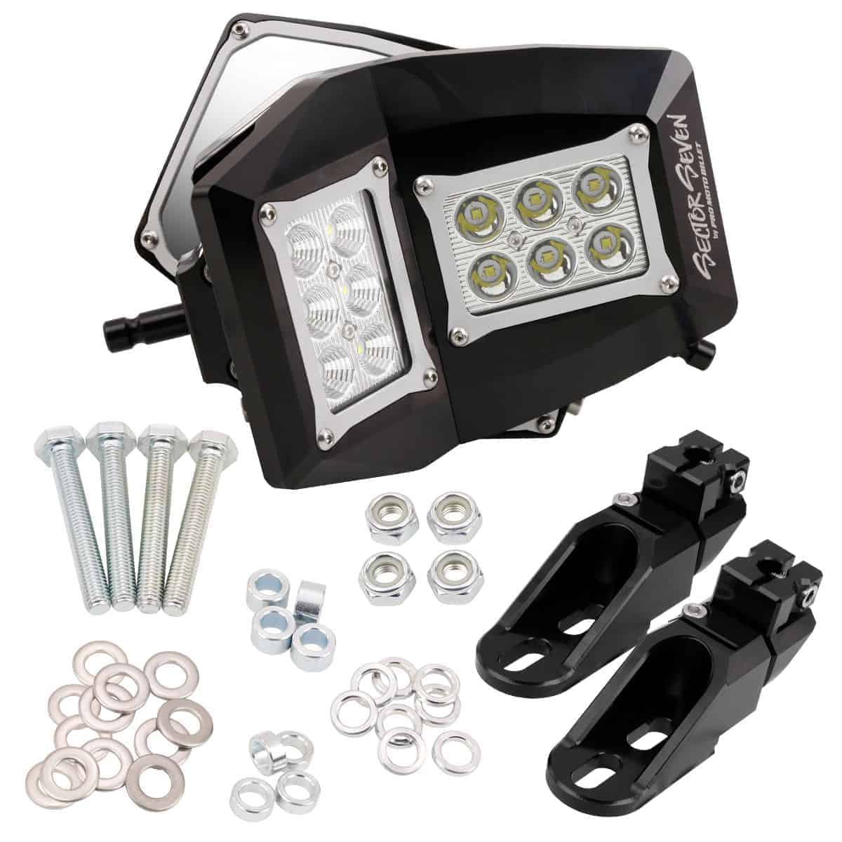 Sector Seven Spectrum LED Light Mirrors With Bung Mount - Can-Am Maverick X3