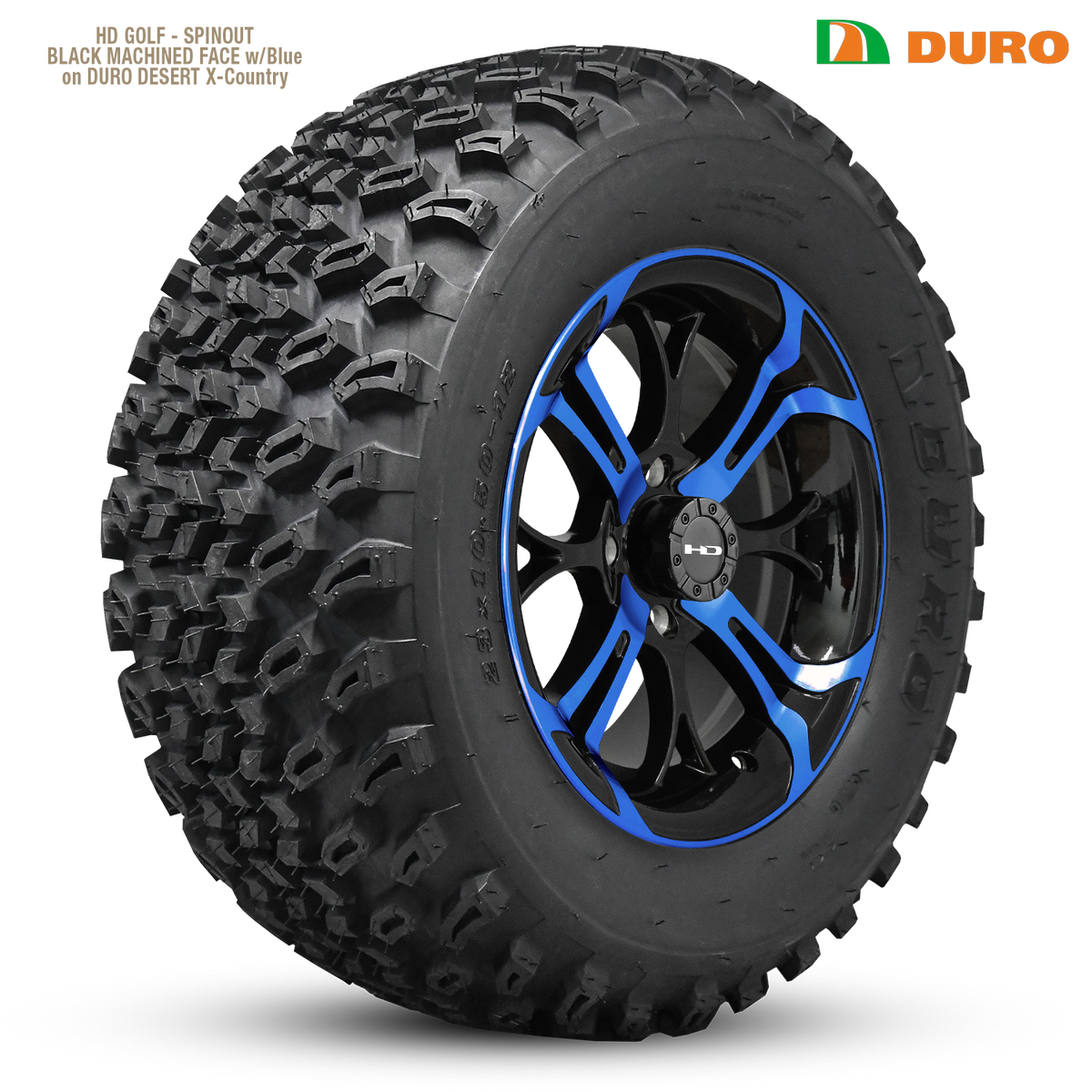 HD Golf Spinout 14x7 -10 4x101.6mm 68.2mm Gloss Blue&BK/Machined Face