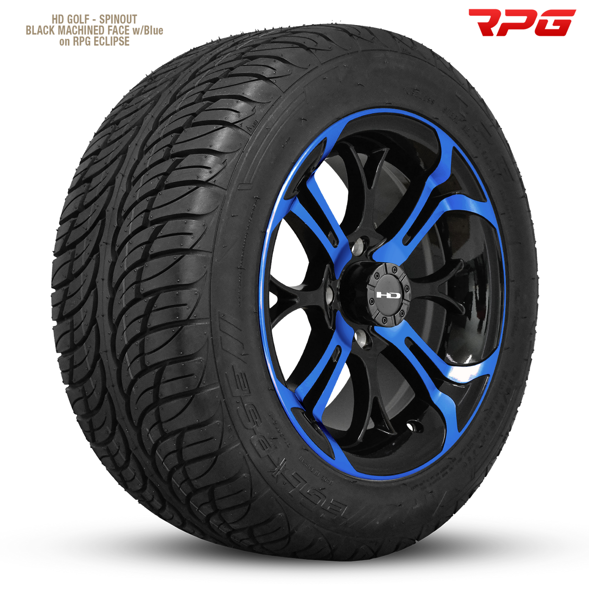 HD Golf Spinout 14x7 -10 4x101.6mm 68.2mm Gloss Blue&BK/Machined Face
