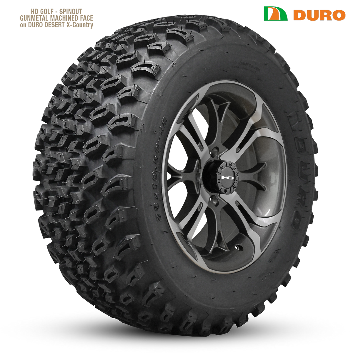 HD Golf Spinout 14x7 -10 4x101.6mm 68.2mm Gloss Gun Metal/Machined Face