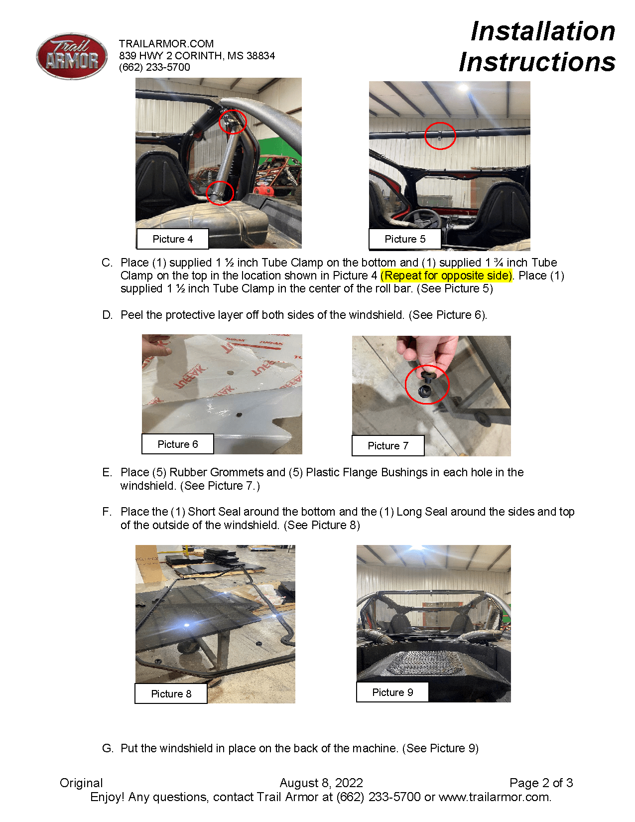 Trail Armor Rear Window Dust Shield Kit for 2020-22 Kawasaki KRX
