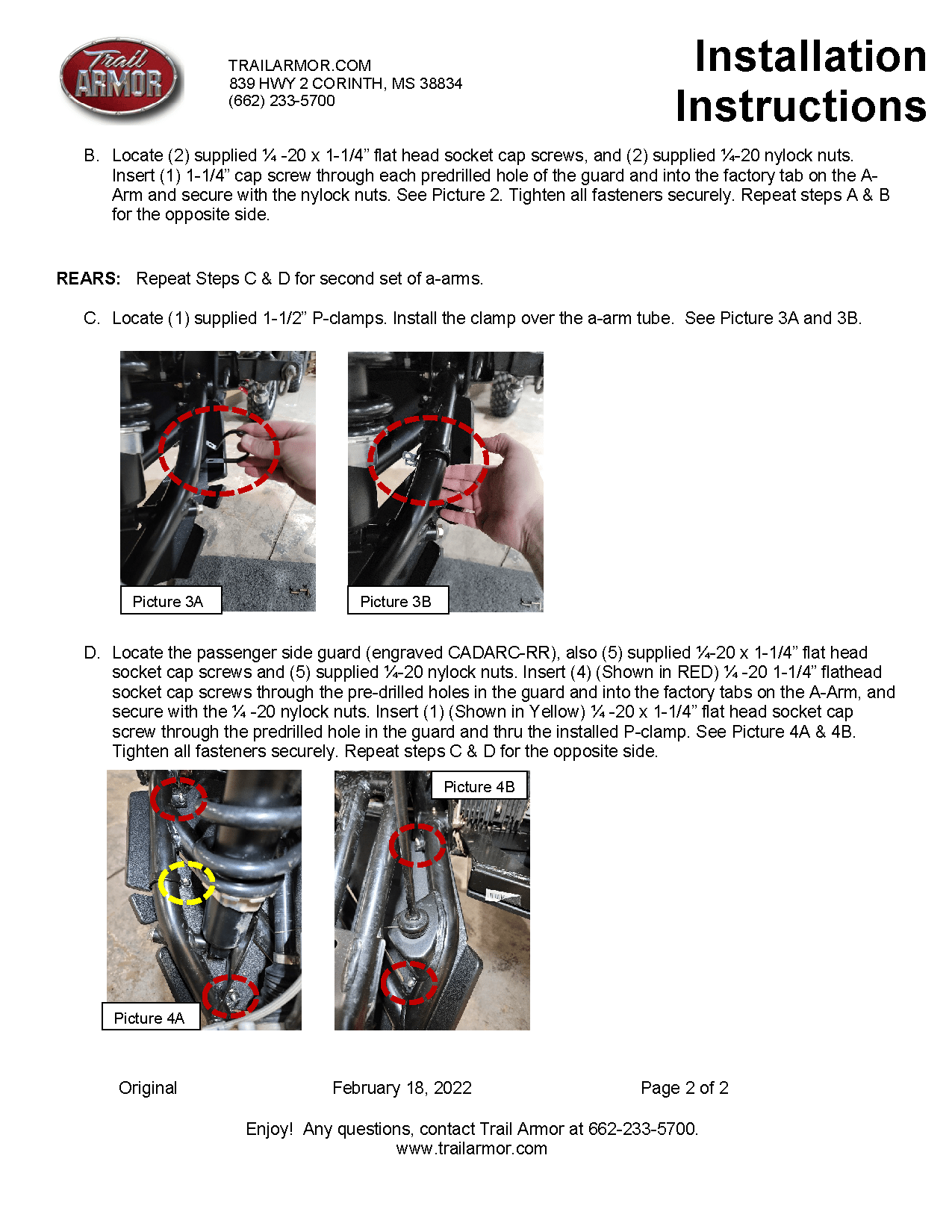Trail Armor A-Arm Guards for 2020-23 Can-Am Defender 6x6