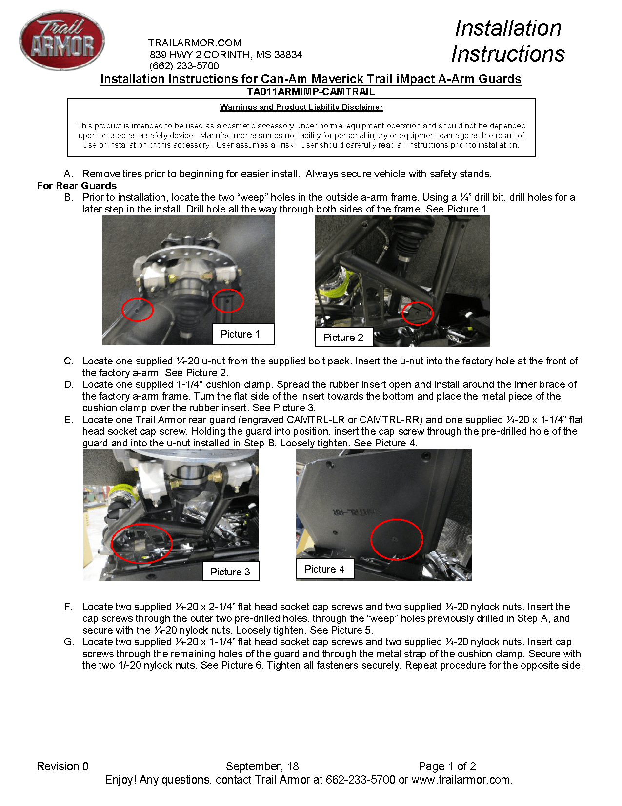 Trail Armor iMpact A-Arm Guards for 2018-23 Can-Am Maverick Trail