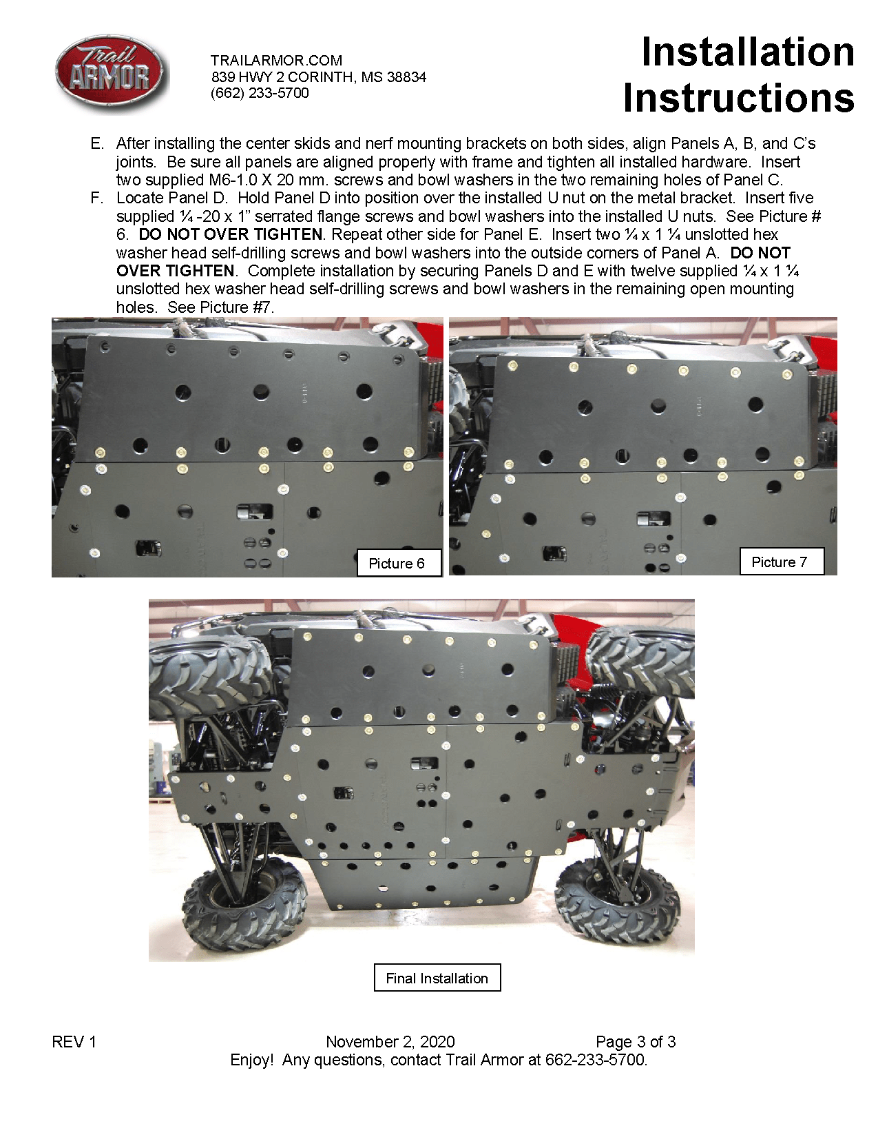 Trail Armor Full Skids for 2014-21 Honda Pioneer 700-4