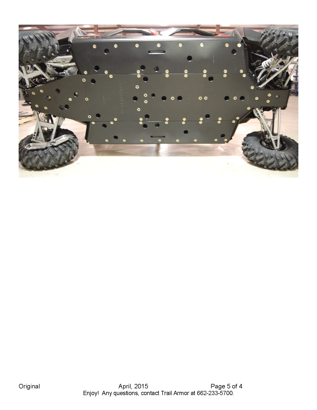 Trail Armor Full Skid Plate for 2015-17 Polaris RZR 900 4 / RZR S 1000 4