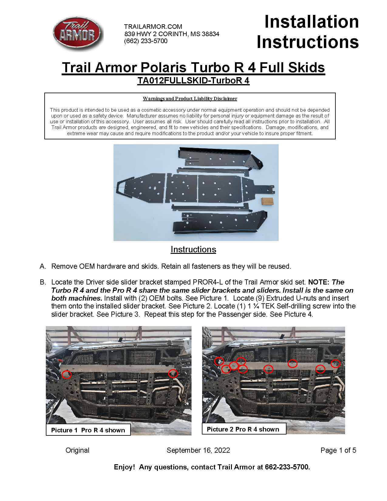 Trail Armor Skid Plate for Polaris RZR Turbo R 4
