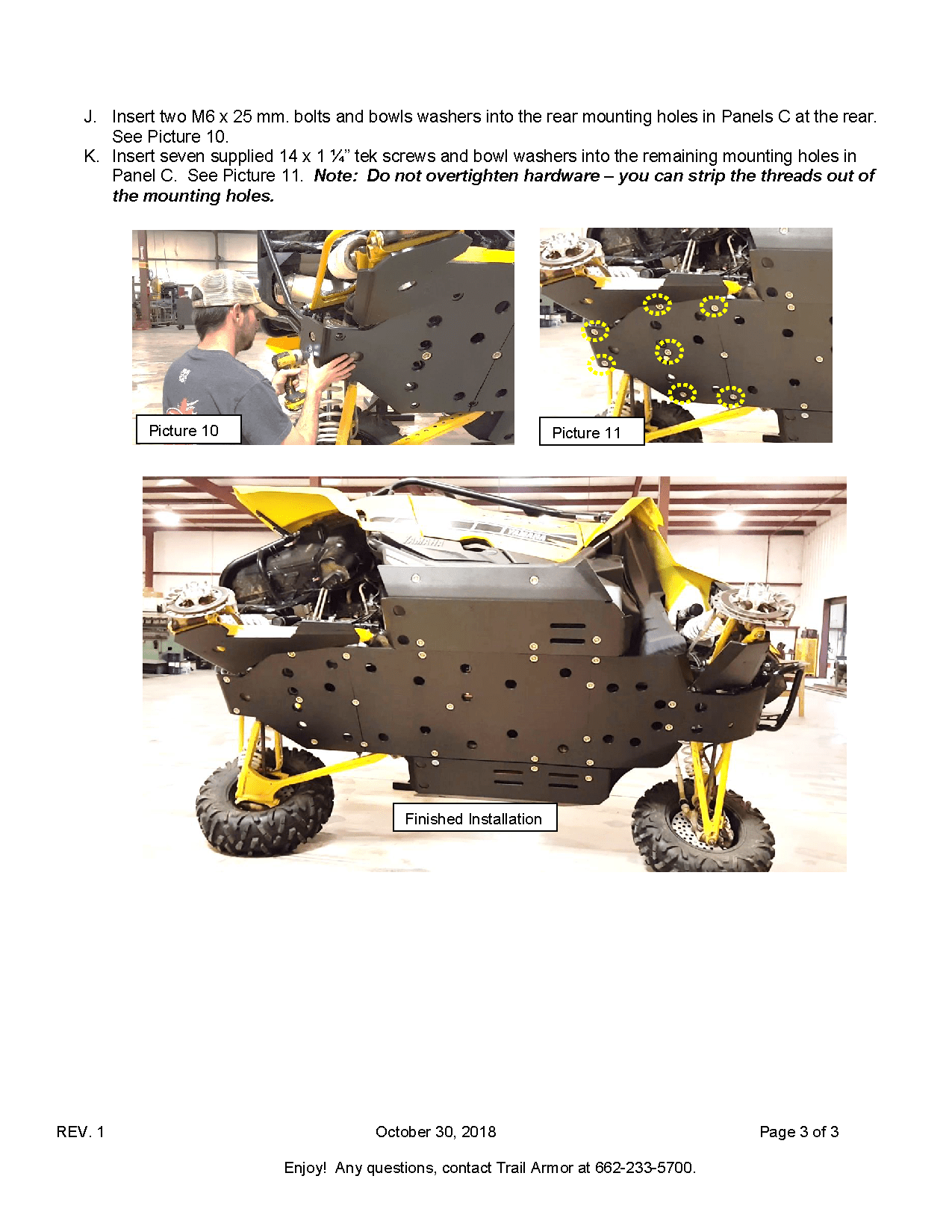 Trail Armor Skid Plate for 2016+ Yamaha YXZ1000R