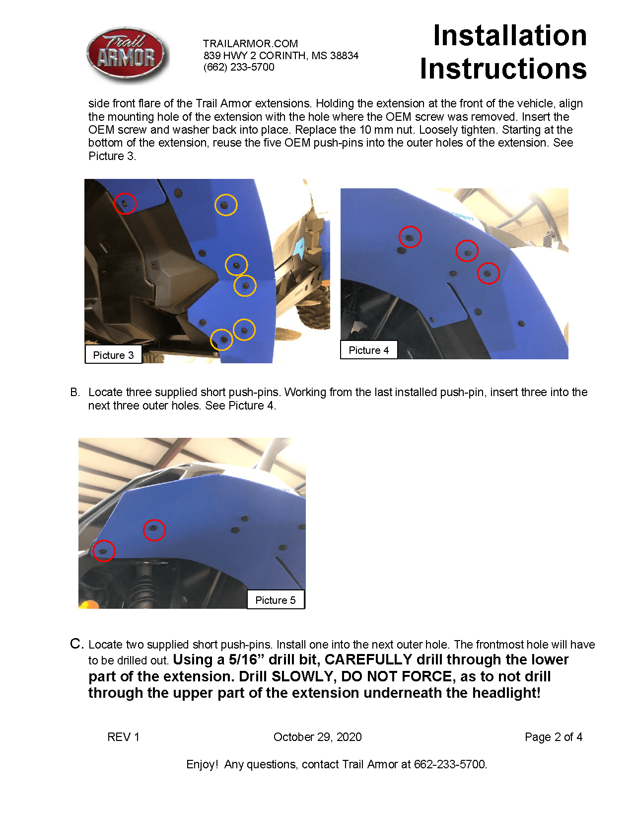 Trail Armor Mud Flap Fender Extensions for 2019-21 Can-Am Maverick Sport